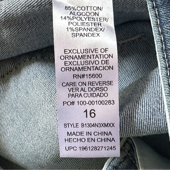 Democracy Skinny Ankle Jeans 16 NWT Blue Slightly Distressed Slimming Fit Comfy - Picture 8 of 9